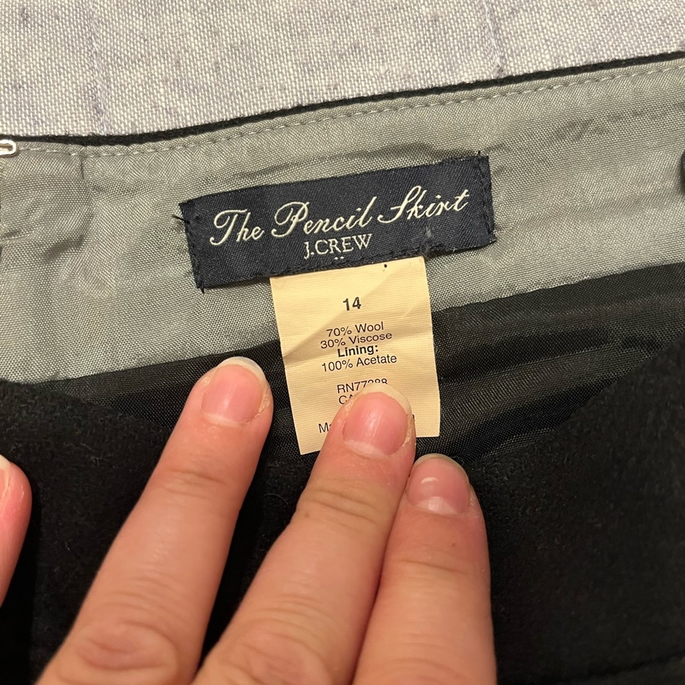 J. Crew Black Wool Pencil Skirt